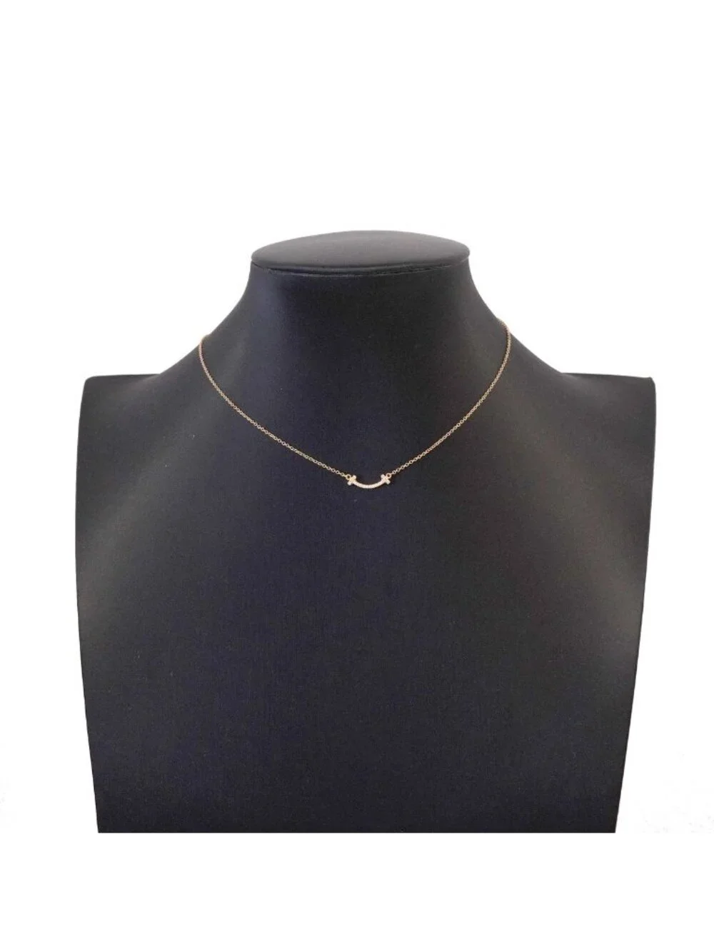 Tiffany & Co Necklace T Smile Mini 18k Pink Gold Diamond